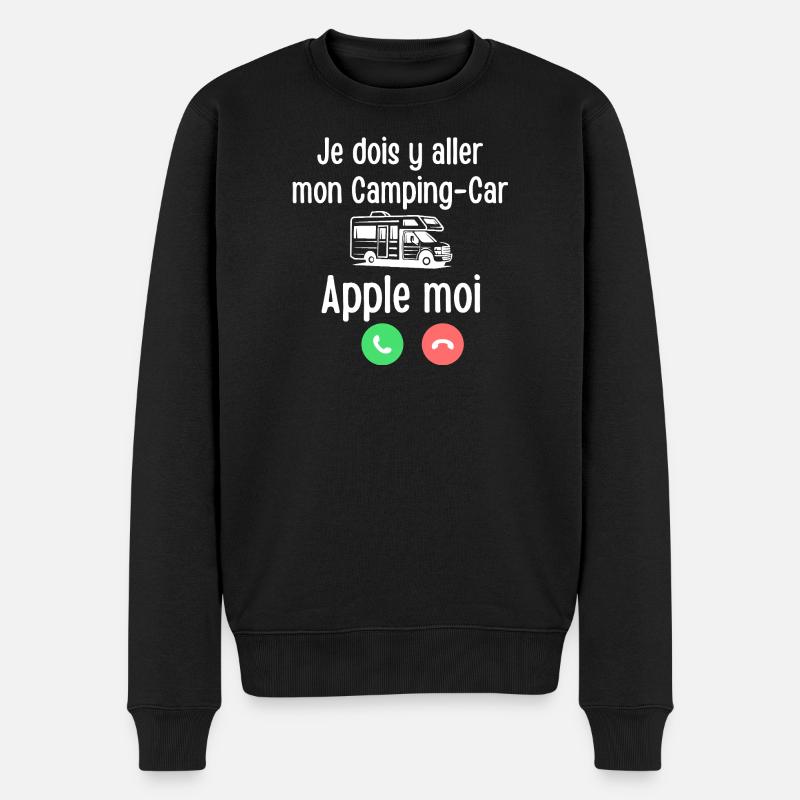 Wohnmobil Apple me - Männer Premium Bio Pullover - Schwarz