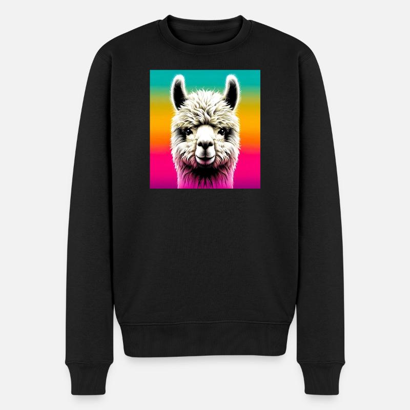 Alpaka - Männer Premium Bio Pullover - Schwarz