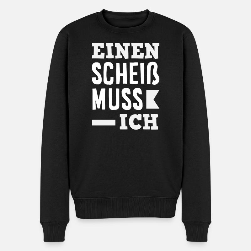N Scheiß muss ich – Mittelfinger - Männer Premium Bio Pullover - Schwarz