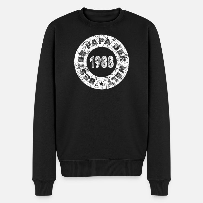 Papa 1988 - Männer Premium Bio Pullover - Schwarz