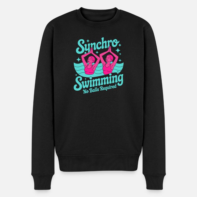 Synchronschwimmen Kunstschwimmen Wassersport - Männer Premium Bio Pullover - Schwarz