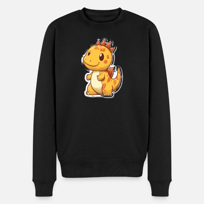 Dinosaurier - Männer Premium Bio Pullover - Schwarz