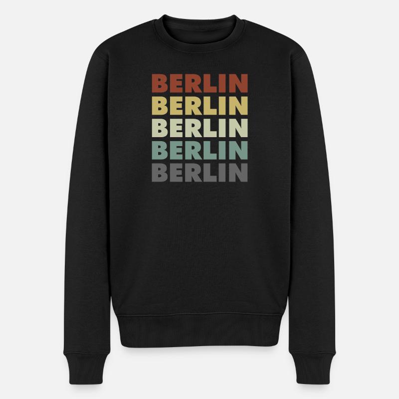 Berlin - Germany - Deutschland - Lettering - Männer Premium Bio Pullover - Schwarz