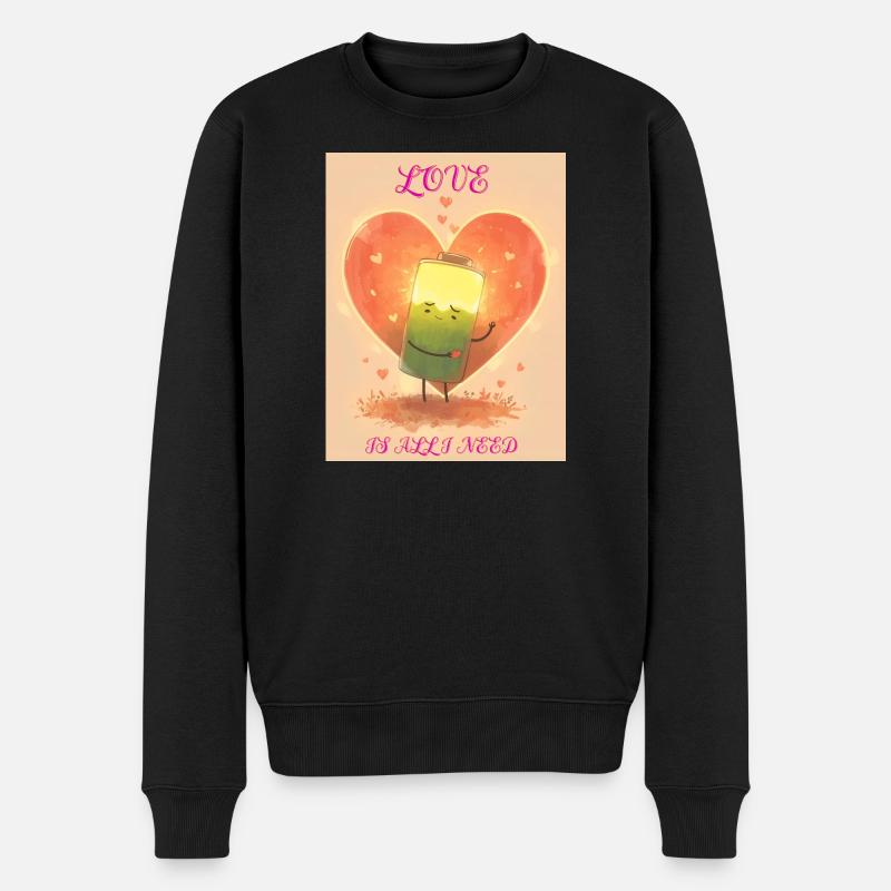 Batterie d’amour au coucher du soleil - Pull Premium bio Homme - noir