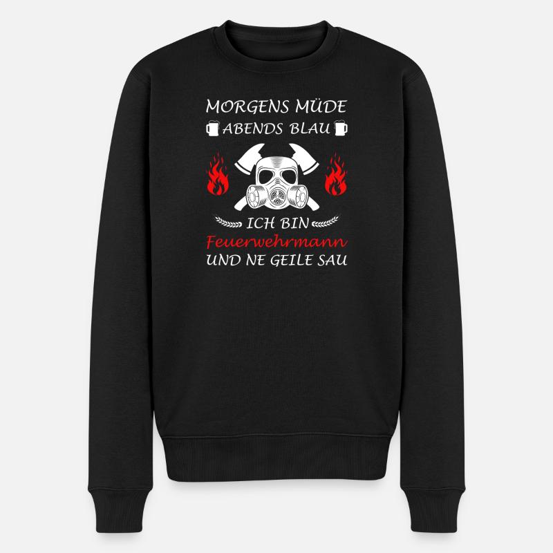 Feuerwehrmann Feuerwehr Kamerad Ffw Lustig - Männer Premium Bio Pullover - Schwarz