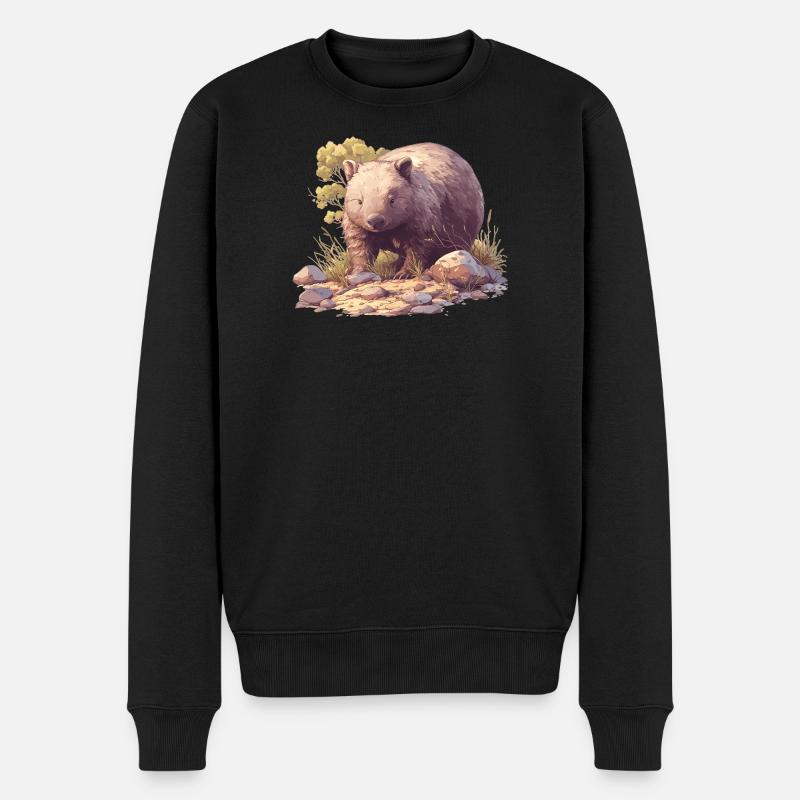 Wombats Wombat - Männer Premium Bio Pullover - Schwarz