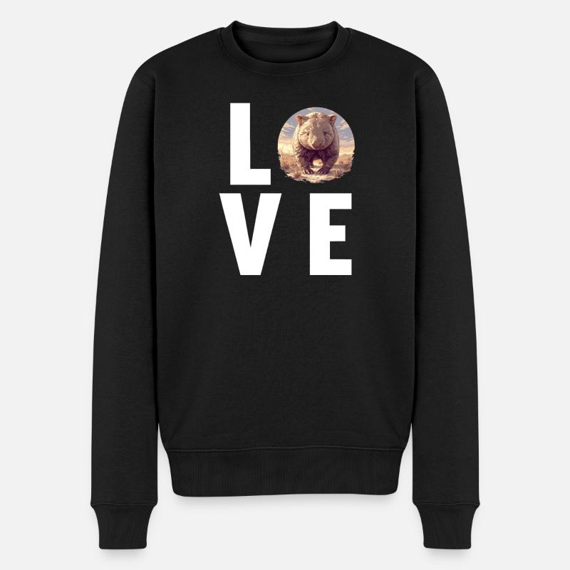 Wombats Wombat - Männer Premium Bio Pullover - Schwarz