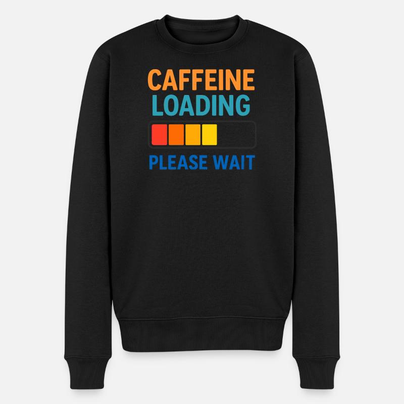Kaffee Ladebalken Wartezeit - Männer Premium Bio Pullover - Schwarz