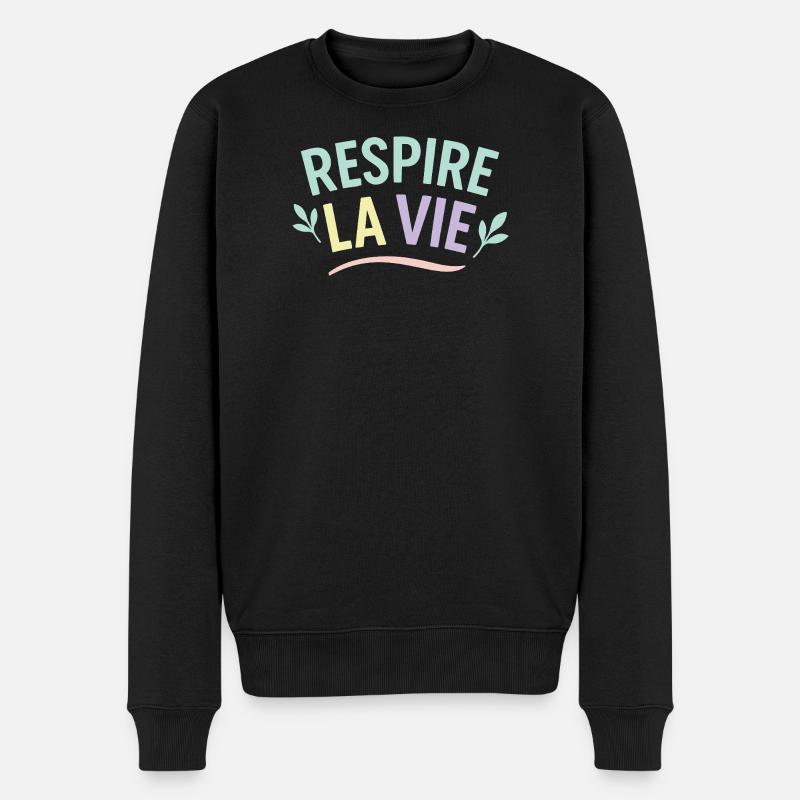 Respire la Vie - Pull Premium bio Homme - noir