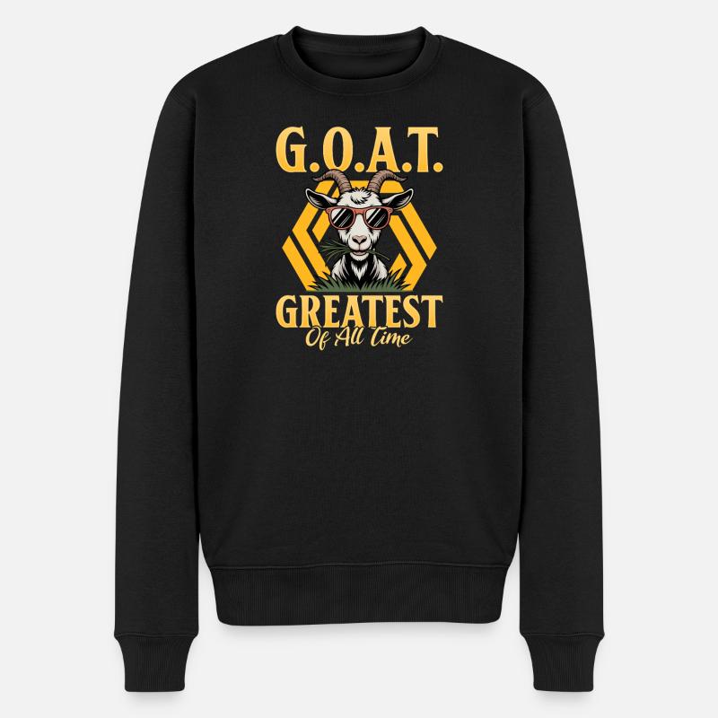 Funny Farm Animal Goat - Männer Premium Bio Pullover - Schwarz