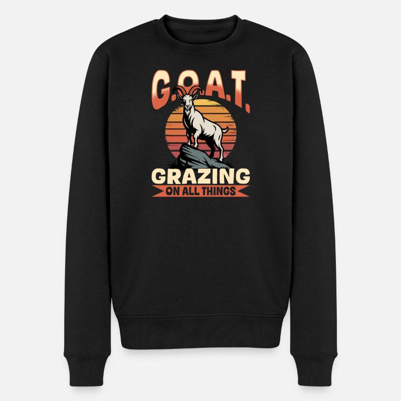 Funny Farm Animal Goat - Männer Premium Bio Pullover - Schwarz