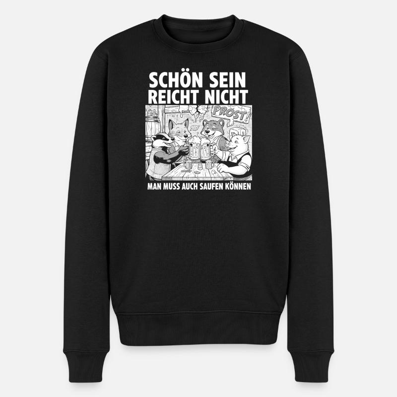 Prostfreunde am Biertisch - Männer Premium Bio Pullover - Schwarz