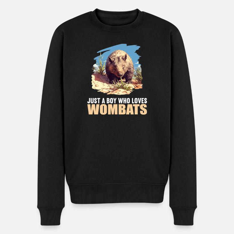 Wombats Wombat - Männer Premium Bio Pullover - Schwarz