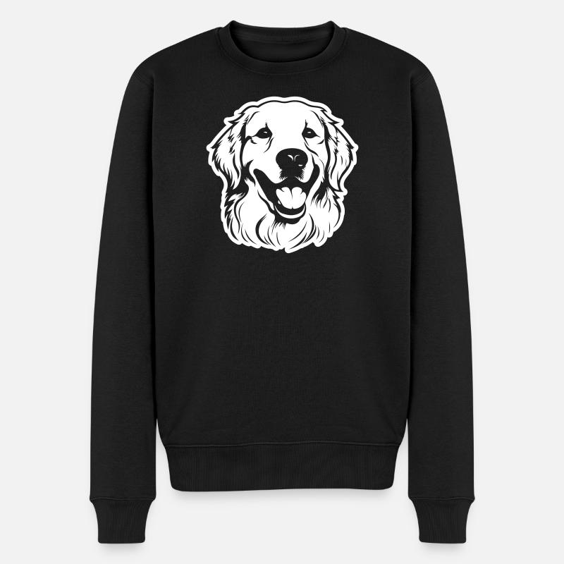 Tête de chien Golden Retriever - Pull Premium bio Homme - noir
