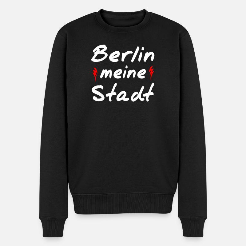Berlin - Männer Premium Bio Pullover - Schwarz