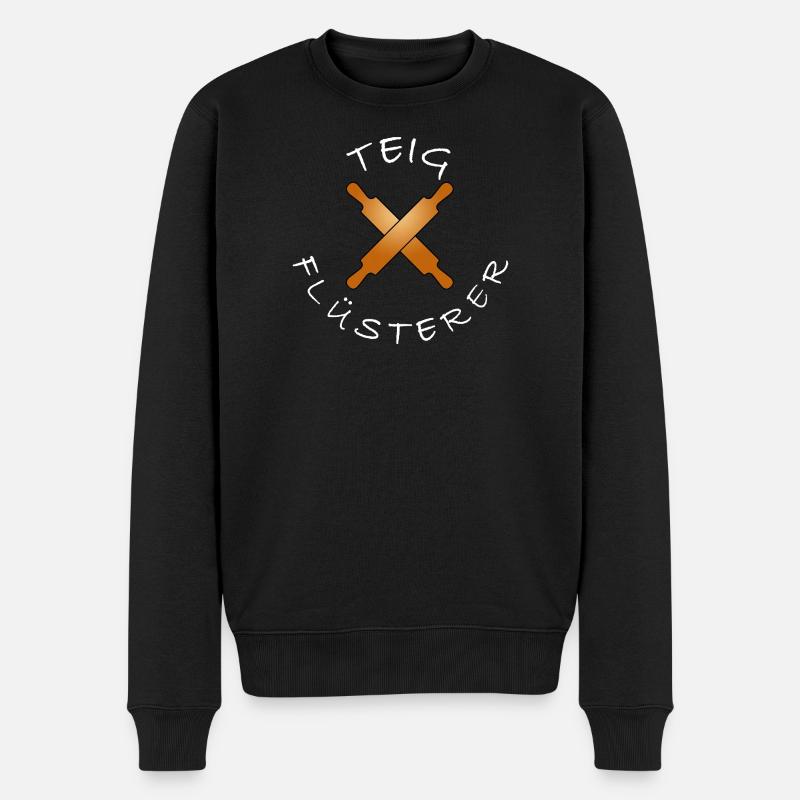 Lustiger Bäcker Spruch backen Teigflüsterer - Männer Premium Bio Pullover - Schwarz