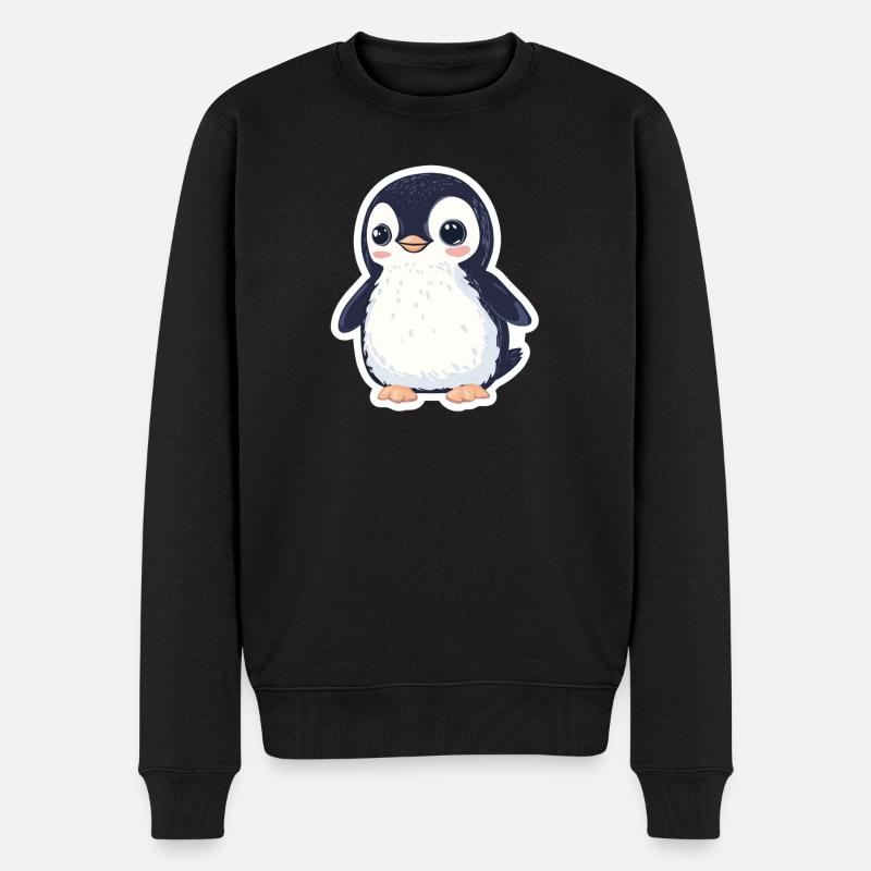 Pinguin - Männer Premium Bio Pullover - Schwarz