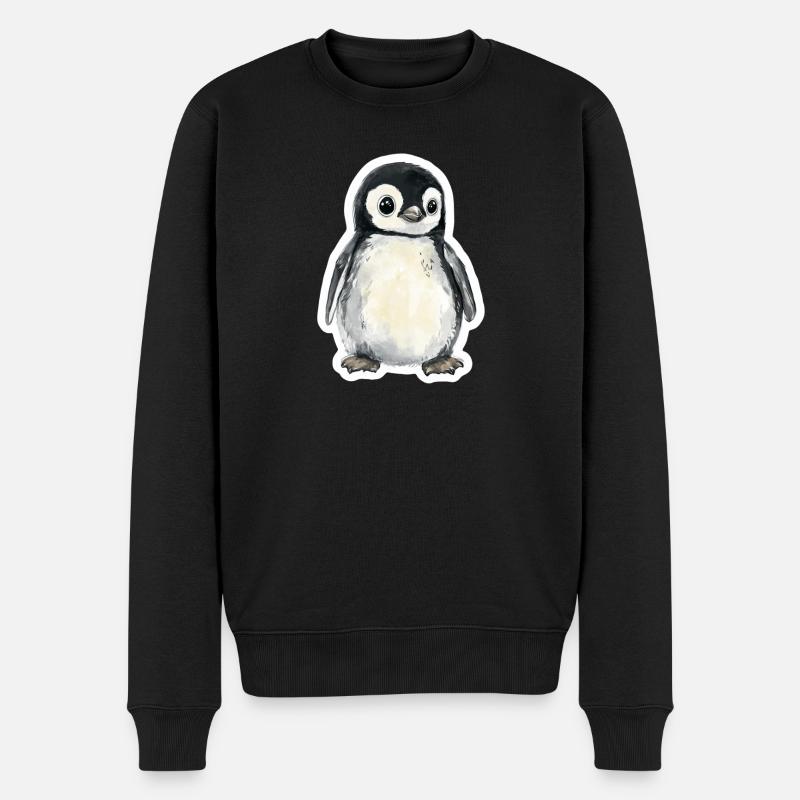 Pinguin - Männer Premium Bio Pullover - Schwarz