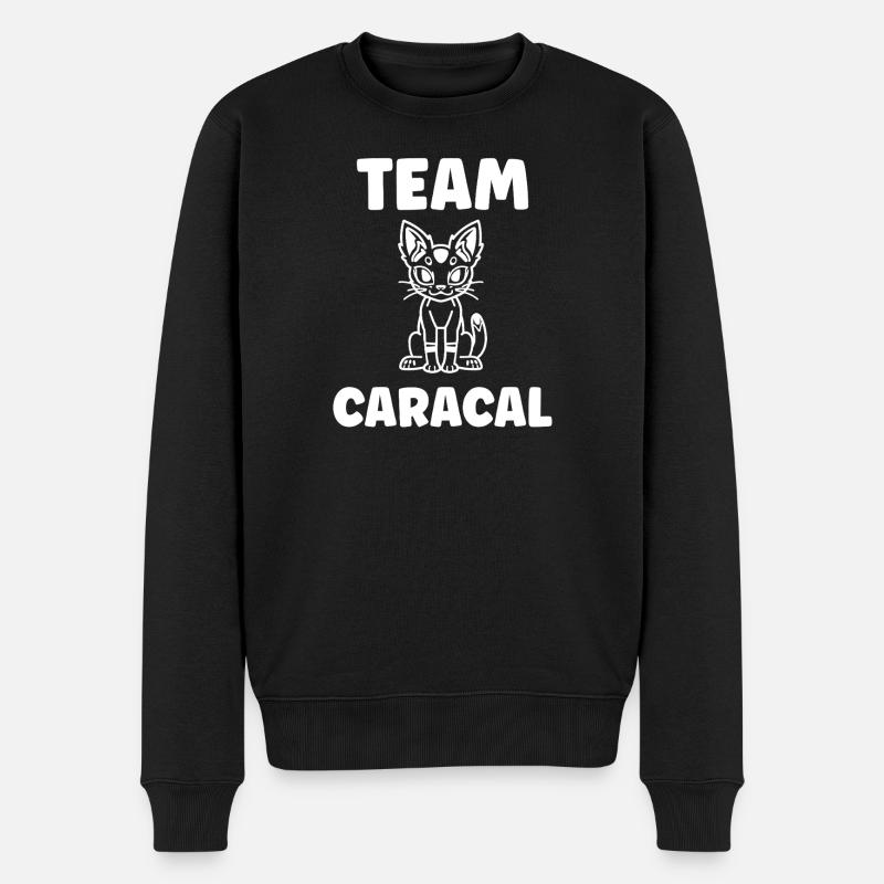 Team Caracal Maskottchen - Männer Premium Bio Pullover - Schwarz