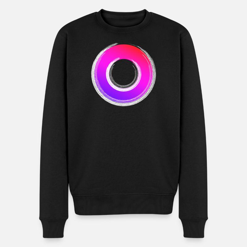 Gradient Ring Glanz - Männer Premium Bio Pullover - Schwarz