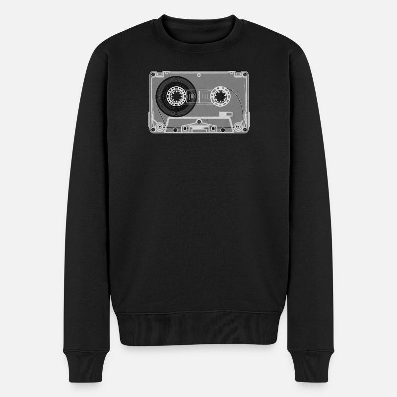 Cassette Retro Print - Pull Premium bio Homme - noir
