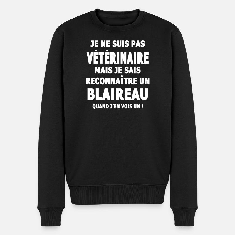 reconnait un blaireau humour sarcsme - Pull Premium bio Homme - noir