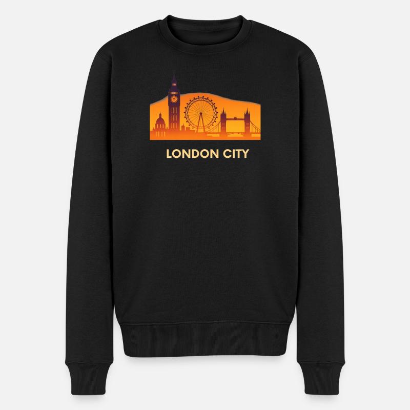 London City Silhouette - Männer Premium Bio Pullover - Schwarz