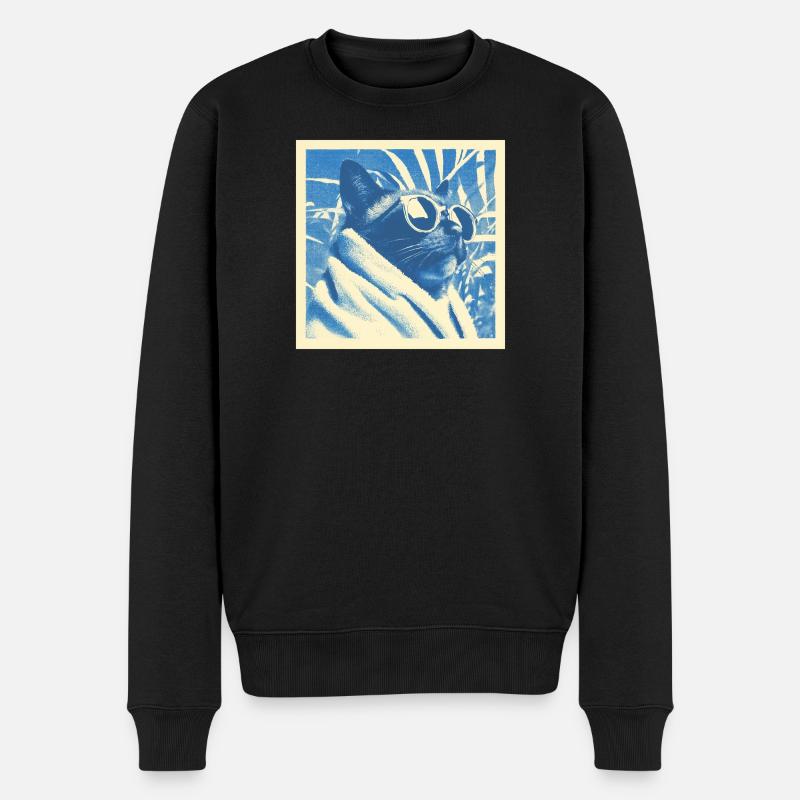 Design rétro cool pour chat - Pull Premium bio Homme - noir