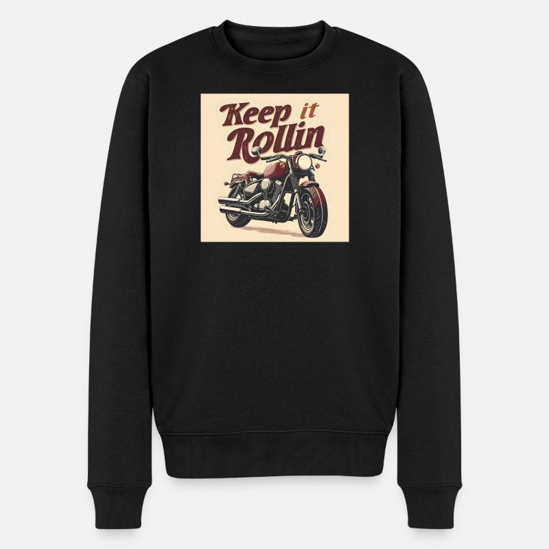 Keep it Rollin' – Typographie minimaliste - Pull Premium bio Homme - noir