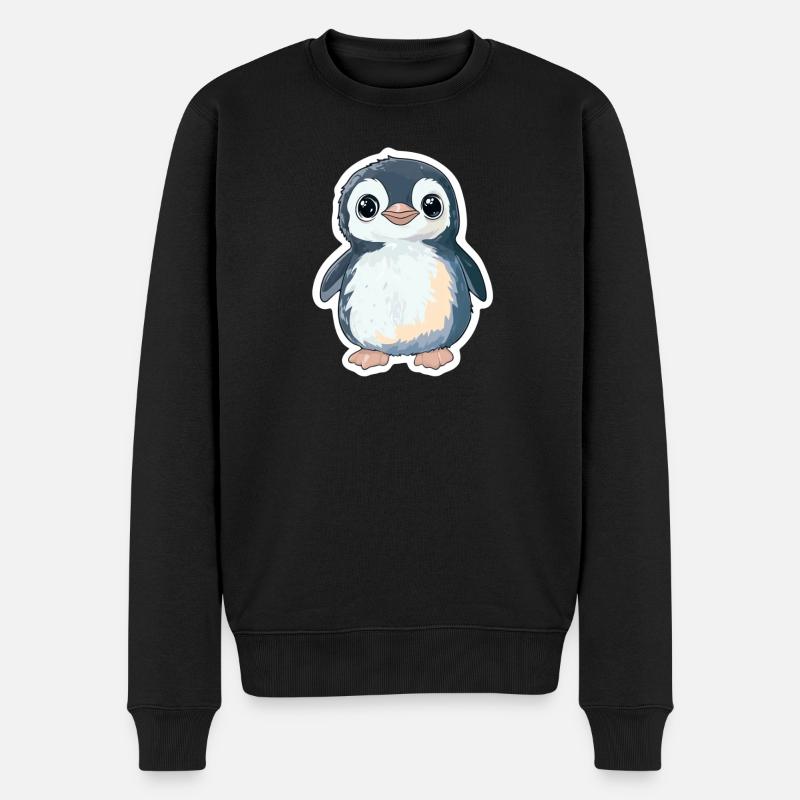 Pinguin - Männer Premium Bio Pullover - Schwarz