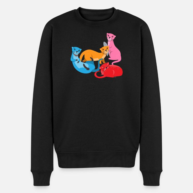 Loutre de mer dessin animé loutre - Pull Premium bio Homme - noir