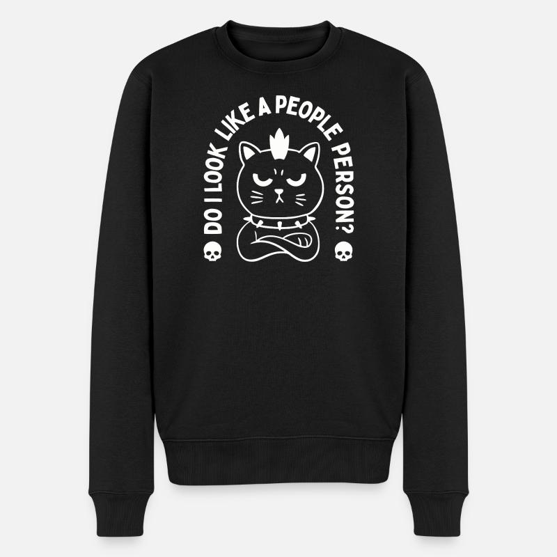 Sehe ich aus wie ein geselliger Mensch? - Männer Premium Bio Pullover - Schwarz