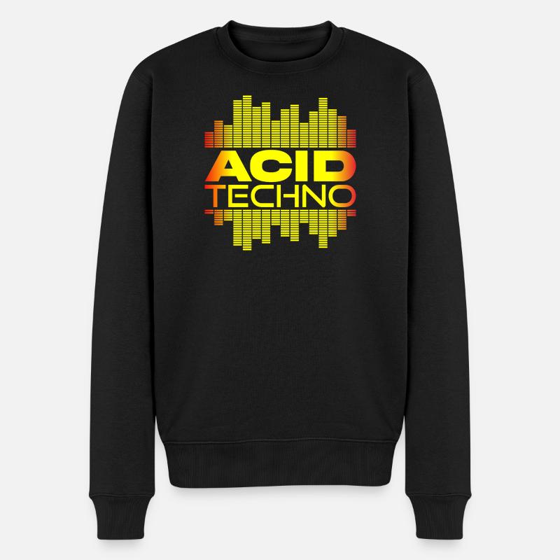 Acid Techno Puls - Männer Premium Bio Pullover - Schwarz