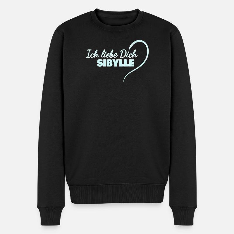LiebeDich Sibylle - Männer Premium Bio Pullover - Schwarz