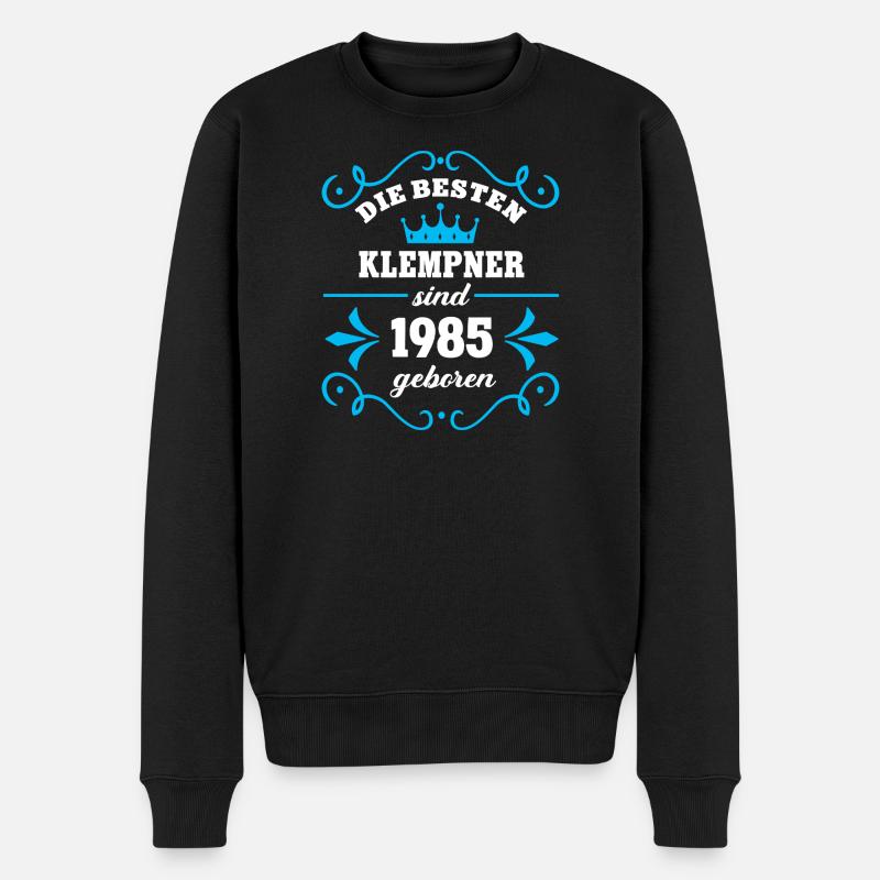 Anniversaire 1985 Plombier Collègue Plomberie Geb - Pull Premium bio Homme - noir
