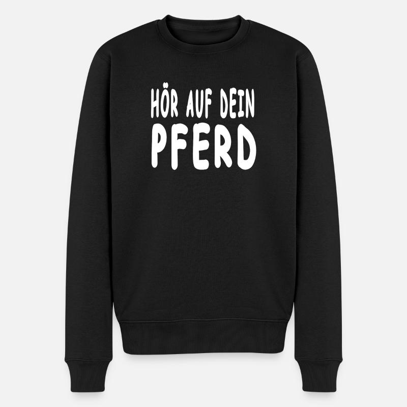 Pferde - Männer Premium Bio Pullover - Schwarz