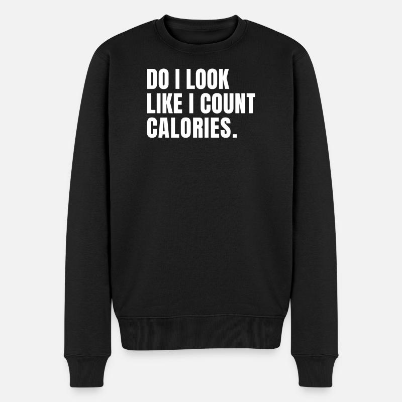bodybuilder drôle Est-ce que j’ai l’air de compter les calories - Pull Premium bio Homme - noir