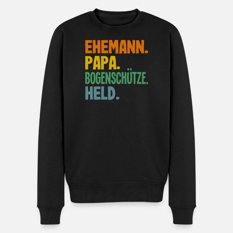 Bogenschießen Bogenschütze Geschenk - Männer Premium Bio Pullover - Schwarz