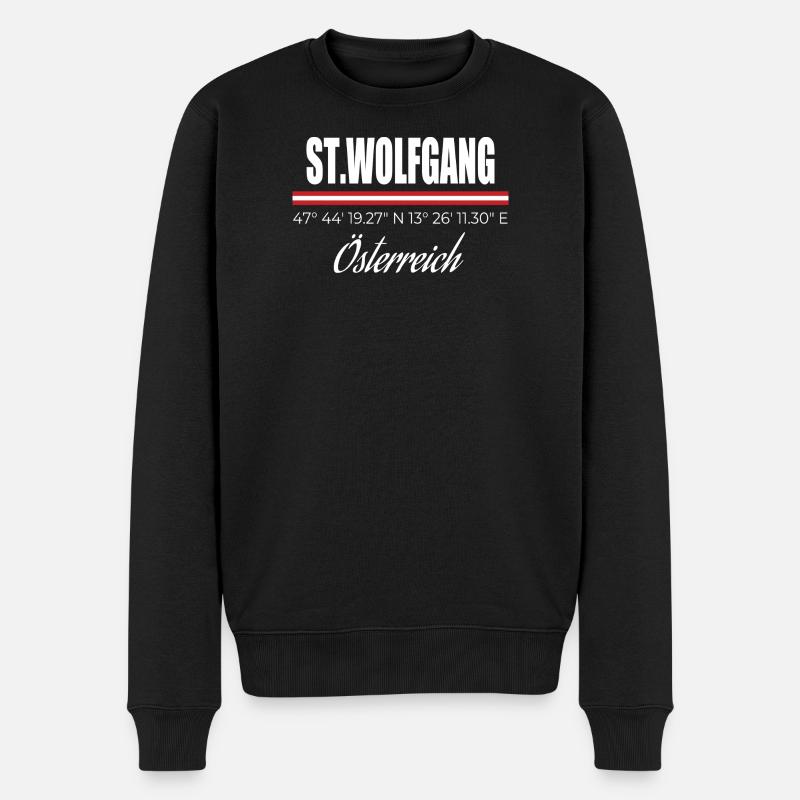 St. Wolfgang - Männer Premium Bio Pullover - Schwarz