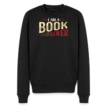 I'm a book lover retro typography - Men's Premium Organic Jumper - black - Front - Nico (187cm)