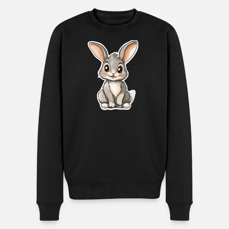 Hase - Männer Premium Bio Pullover - Schwarz