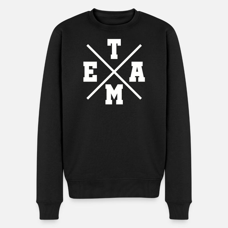 Team - Männer Premium Bio Pullover - Schwarz