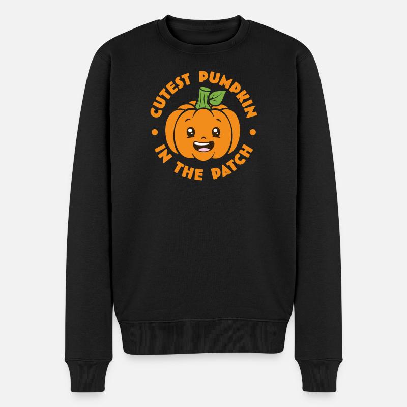 Süßester Kürbis im Patch - Männer Premium Bio Pullover - Schwarz