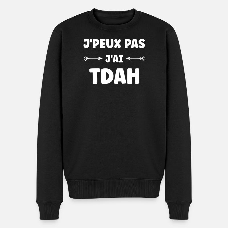 J'ai TDAH Punch Line Audacieuse - Pull Premium bio Homme - noir