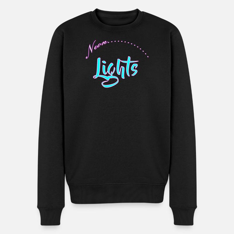 Neon Lights Schriftzug - Männer Premium Bio Pullover - Schwarz