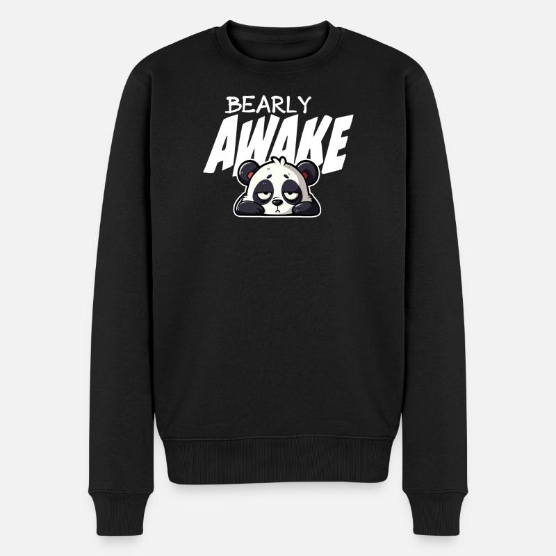 Panda Endormi À peine Réveillé - Pull Premium bio Homme - noir