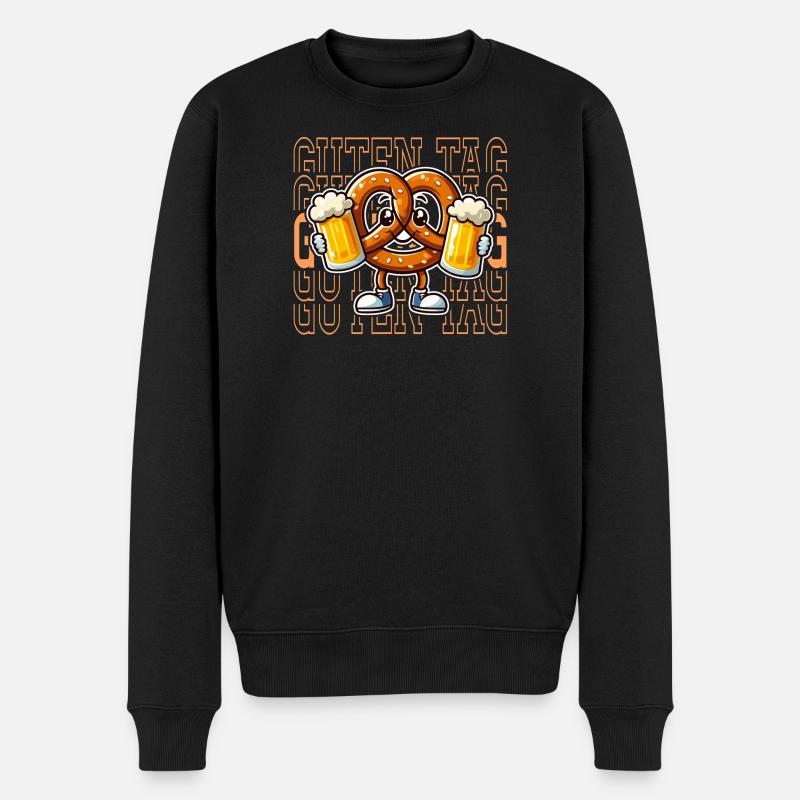 Brasseur Brezel zur Feier - Männer Premium Bio Pullover - Schwarz