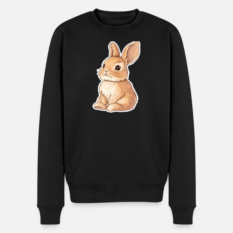 Hase - Männer Premium Bio Pullover - Schwarz