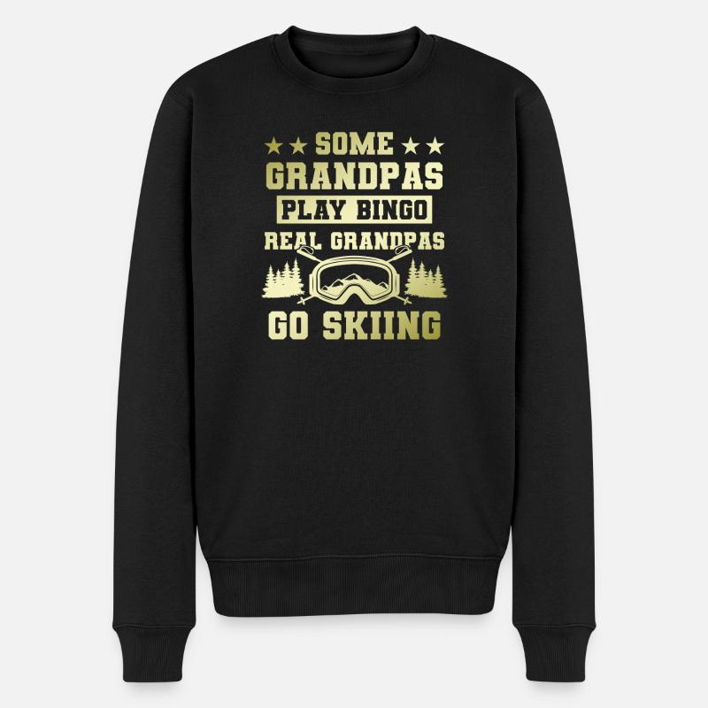 Dicton de ski de grand-père - Pull Premium bio Homme - noir