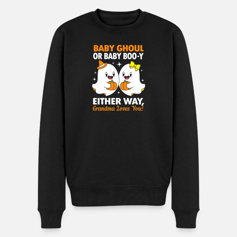 Gender Reveal Halloween Babyshower - Männer Premium Bio Pullover - Schwarz